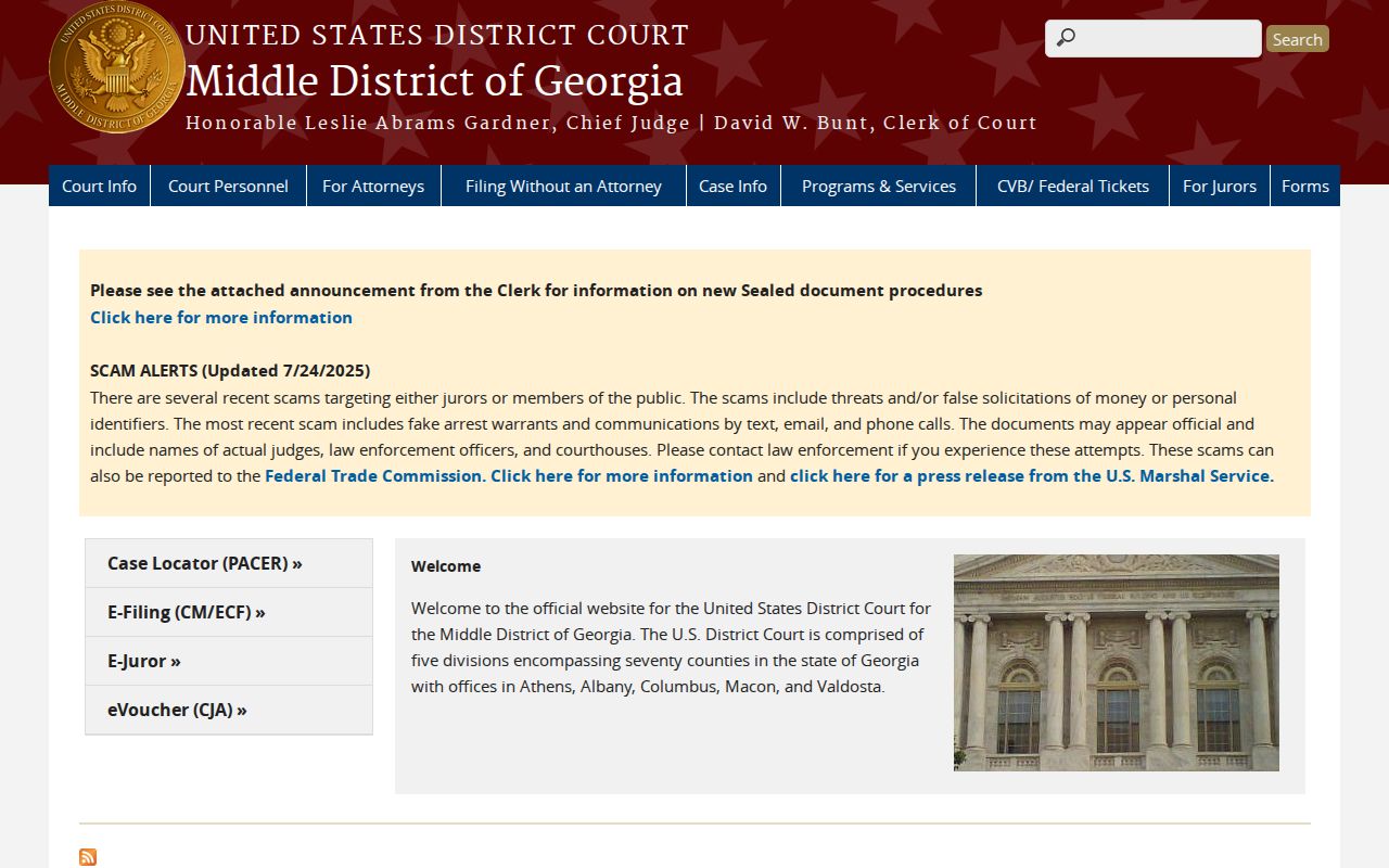 Middle District of Georgia official federal court website for Tift County