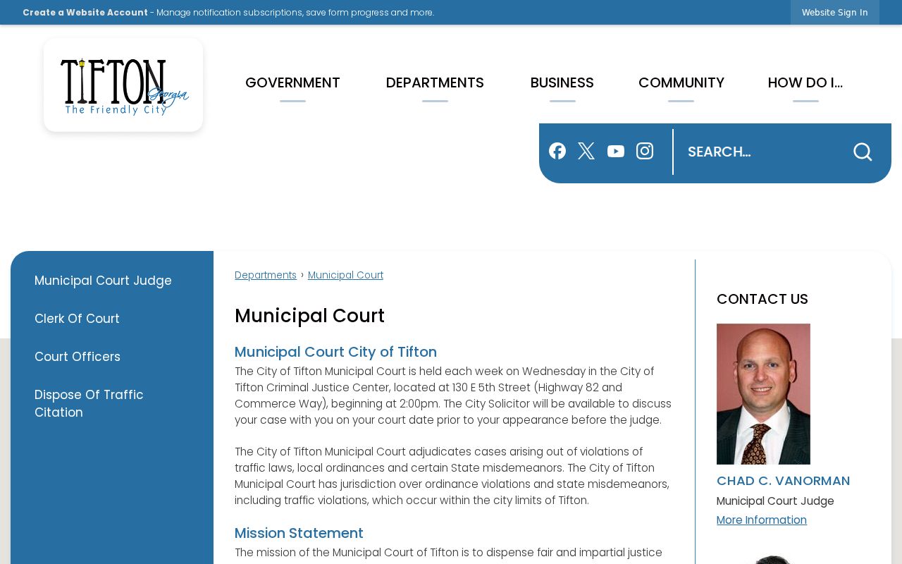 Tifton Municipal Court criminal records and citation files
